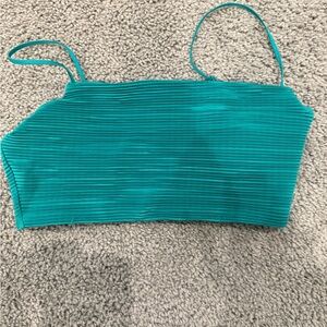ALO Yoga Teal Ribbed Tank Top